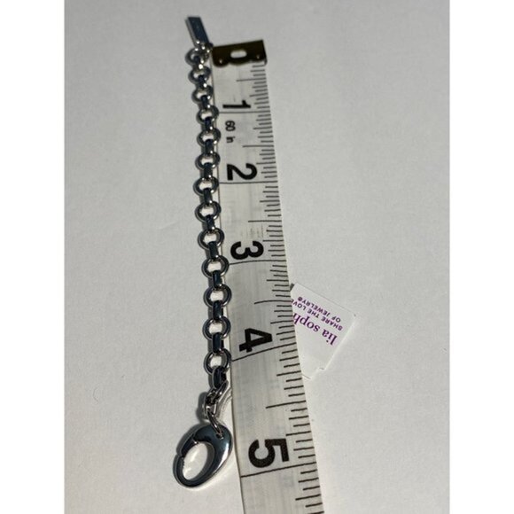 Lia Sophia Silver Tone Curb Link Chain Bracelet Set 2pcs - Picture 5 of 11